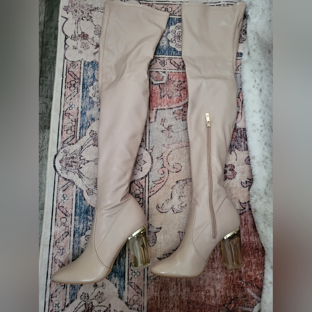 Cape Robbin Beige Thigh High Boots